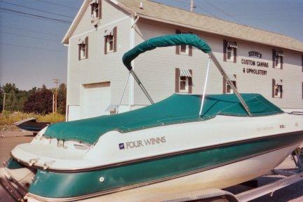 Over the Windshield Tonneau Cover With Bimini Top Cut Outs