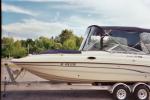 Bow Cover and Bimini Top with Three Piece Windshield Including Side Windows and Aft Cover