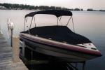 Black Bimini Top with Over The Windshiled Tonneau Cover and Bow Cover